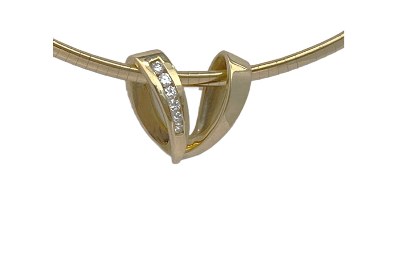 14k yellow gold Slider with Diamonds