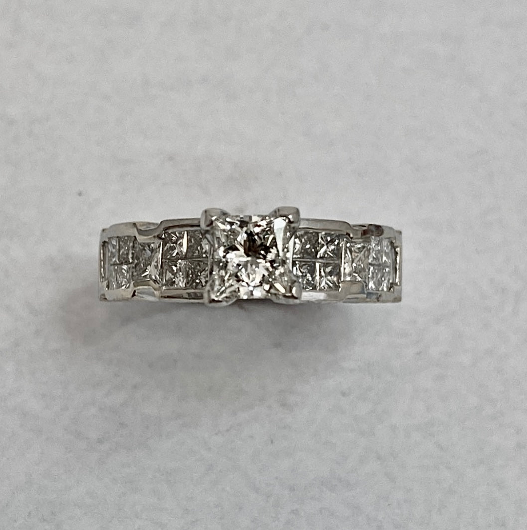 18K White Gold Princess-Cut .67ct
