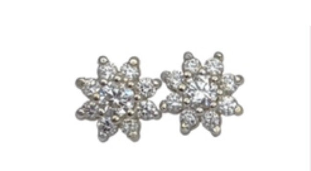 14k white gold diamond earrings