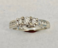 Three stone Diamond Ring in 14K White Gold