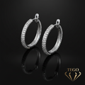 Diamond Inside-Out 18K White Gold Hoop Earrings (Large)