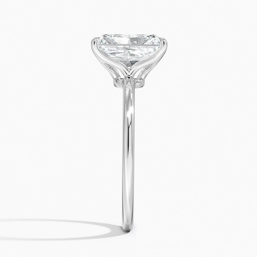 Elongated Platinum Radiant Cut Diamond Solitaire