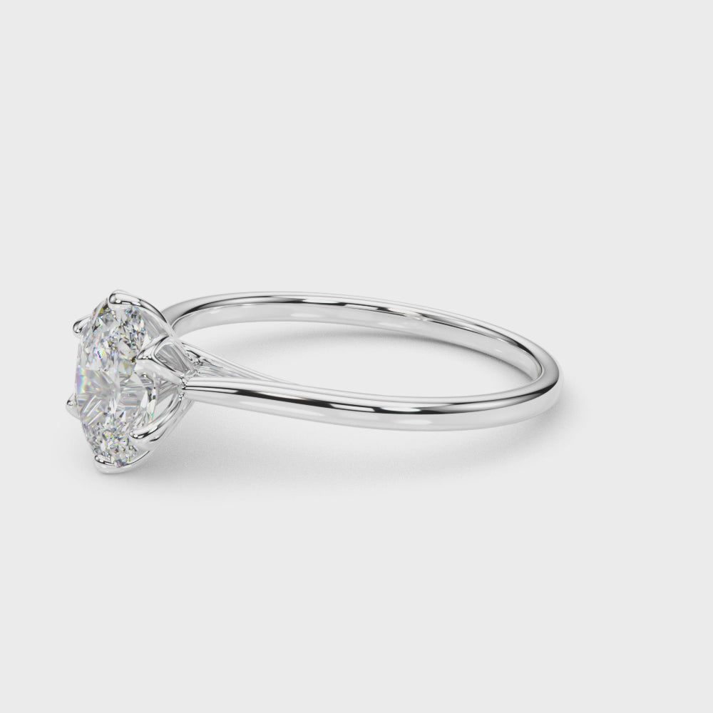 Platinum Oval Cut Diamond Solitaire